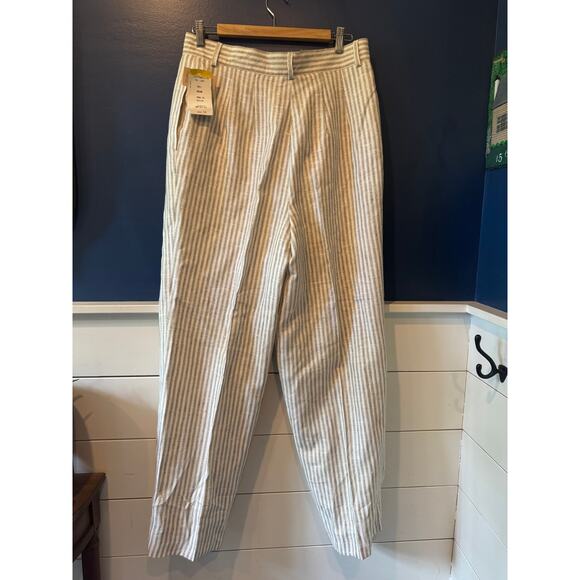 Vintage Harve Benard | 100% Linen Striped Pleated High Rise Pants | Size 14 - Picture 3 of 6